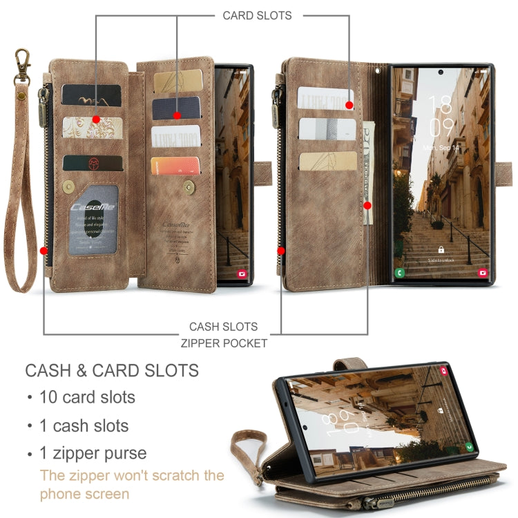 For Samsung Galaxy S23 Ultra 5G CaseMe C30 Multifunctional Leather Phone Case