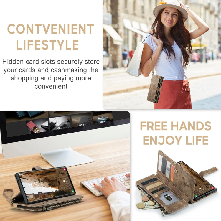 For Samsung Galaxy S23 Ultra 5G CaseMe C30 Multifunctional Leather Phone Case