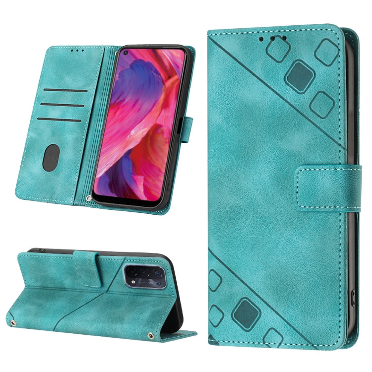For OPPO A54 5G / A74 5G / A93 5G Skin-feel Embossed Leather Phone Case