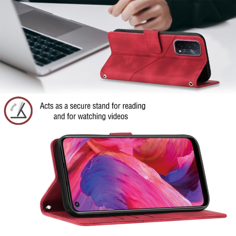 For OPPO A54 5G / A74 5G / A93 5G Skin-feel Embossed Leather Phone Case