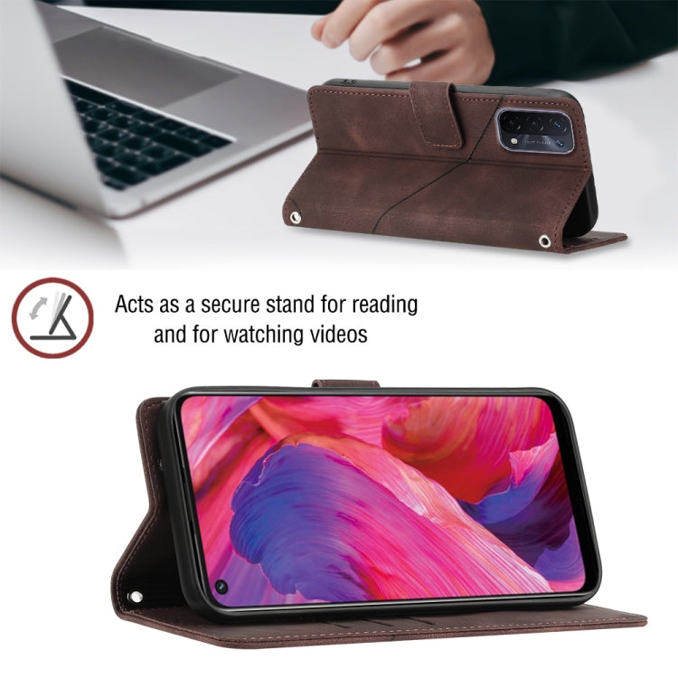 For OPPO A54 5G / A74 5G / A93 5G Skin-feel Embossed Leather Phone Case