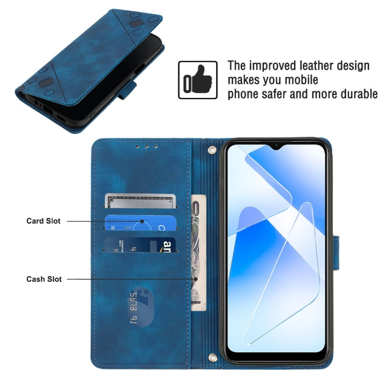 Skin-feel Embossed Leather Phone Case For OPPO A55 5G / A54 4G / A16 4G / A16s / A55 4G / A54s / A56 5G / Realme V11 5G