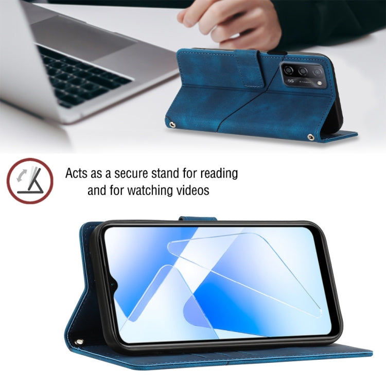 Skin-feel Embossed Leather Phone Case For OPPO A55 5G / A54 4G / A16 4G / A16s / A55 4G / A54s / A56 5G / Realme V11 5G