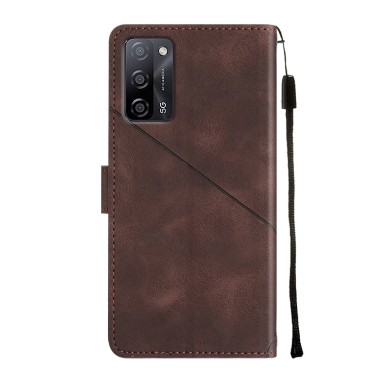 Skin-feel Embossed Leather Phone Case For OPPO A55 5G / A54 4G / A16 4G / A16s / A55 4G / A54s / A56 5G / Realme V11 5G