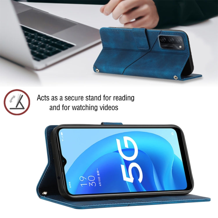 For OPPO A55s 5G Skin-feel Embossed Leather Phone Case