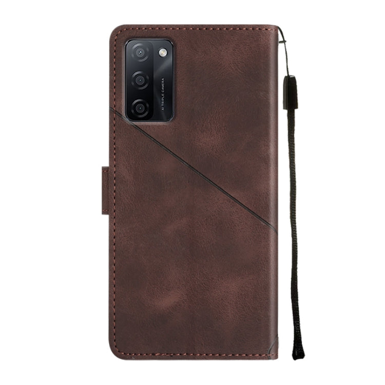 For OPPO A55s 5G Skin-feel Embossed Leather Phone Case