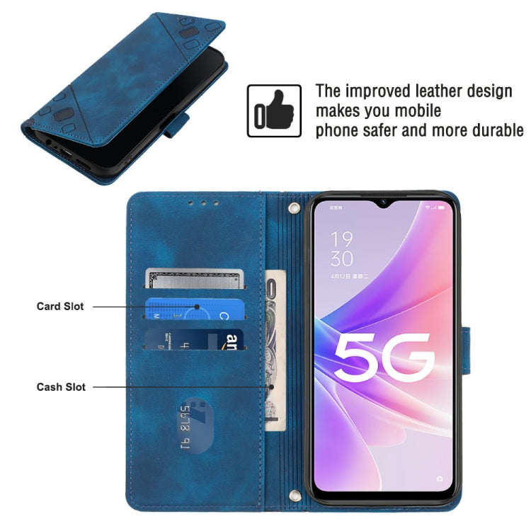 For OPPO A57 5G 2022 / 4G Skin-feel Embossed Leather Phone Case