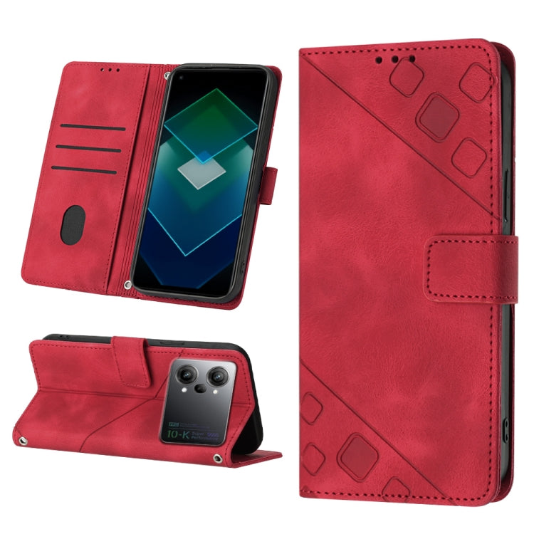 For OPPO K10 Pro 5G Skin-feel Embossed Leather Phone Case