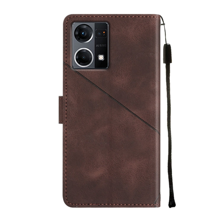 For OPPO Reno7 4G / F21 Pro Skin-feel Embossed Leather Phone Case