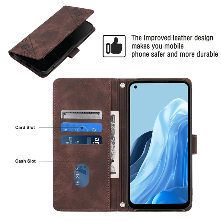 For OPPO Reno7 4G / F21 Pro Skin-feel Embossed Leather Phone Case