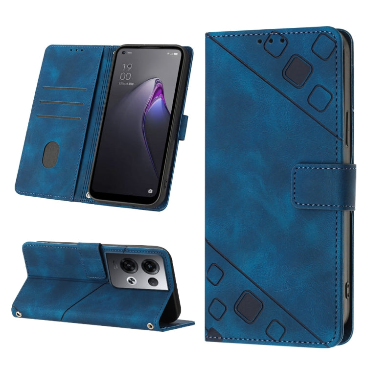 For OPPO Reno8 Pro 5G Skin-feel Embossed Leather Phone Case