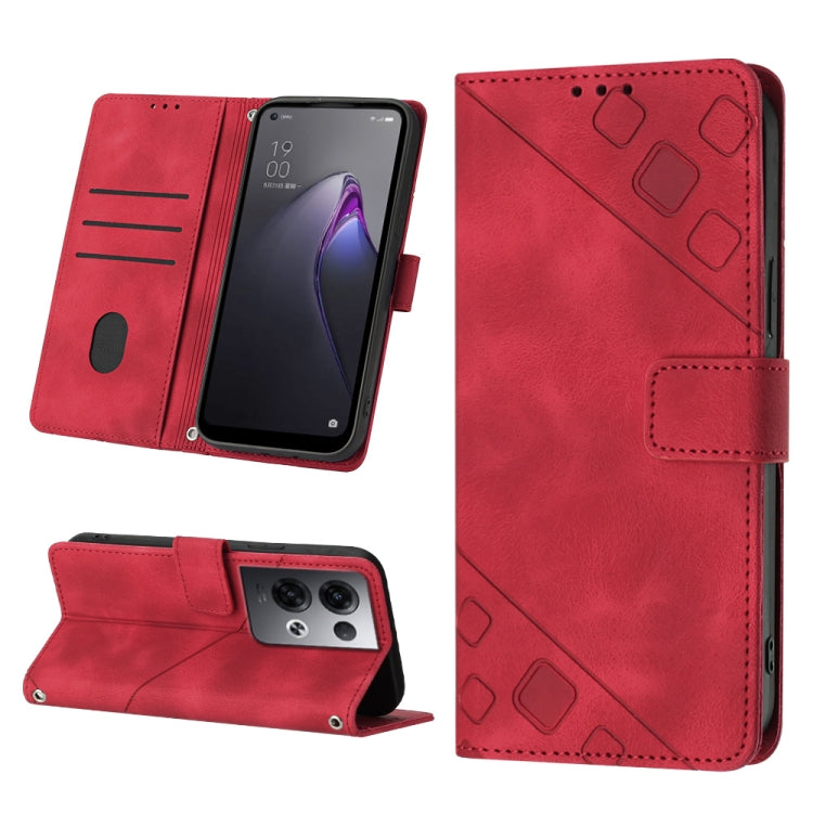 For OPPO Reno8 Pro 5G Skin-feel Embossed Leather Phone Case