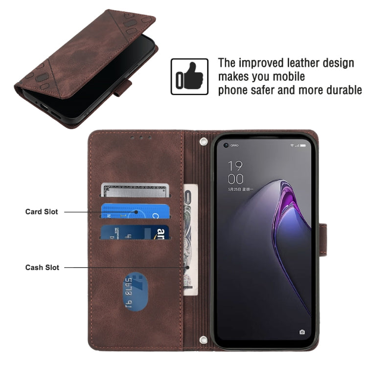 For OPPO Reno8 Pro 5G Skin-feel Embossed Leather Phone Case