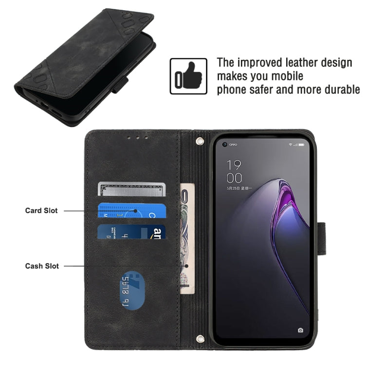 For OPPO Reno8 Pro 5G Skin-feel Embossed Leather Phone Case