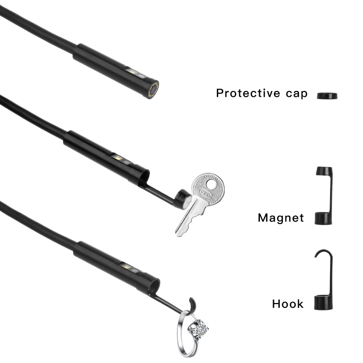P50 4.5 inch Dual Camera with Screen Endoscope, Length:2m Hard Line
