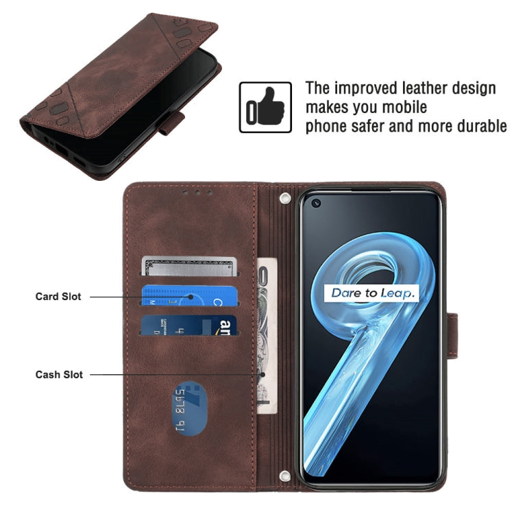 For Realme 9i / OPPO A36 / A76 Skin-feel Embossed Leather Phone Case