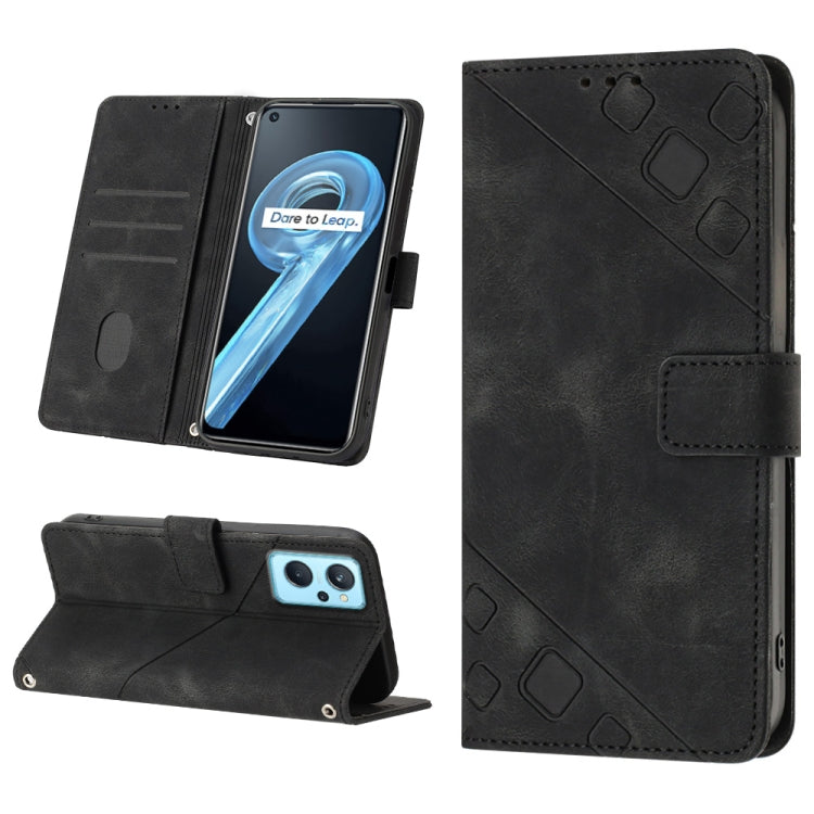 For Realme 9i / OPPO A36 / A76 Skin-feel Embossed Leather Phone Case