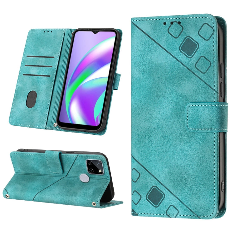 For Realme C12 / C15 / C25 / C25s Skin-feel Embossed Leather Phone Case