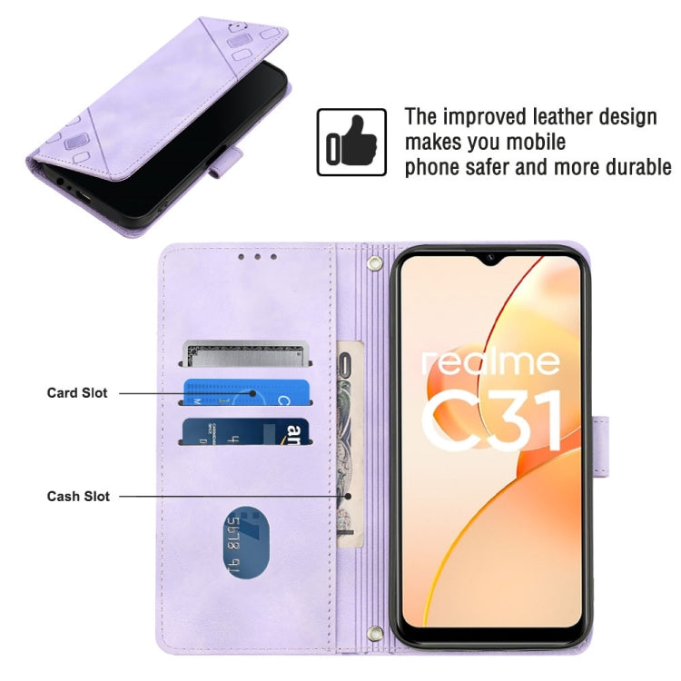 For Realme C31 4G Skin-feel Embossed Leather Phone Case