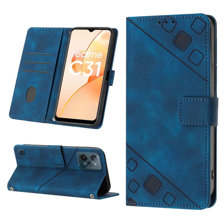 For Realme C31 4G Skin-feel Embossed Leather Phone Case