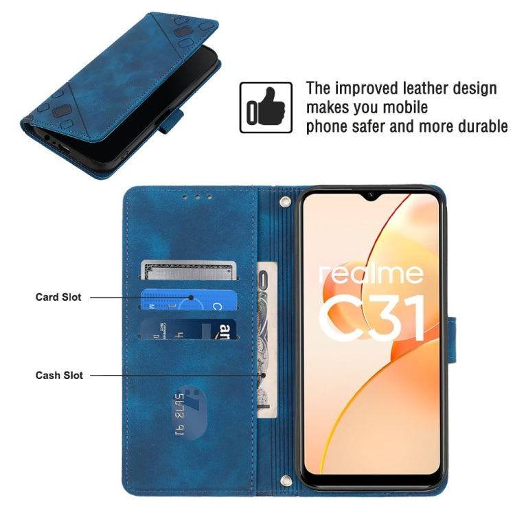 For Realme C31 4G Skin-feel Embossed Leather Phone Case