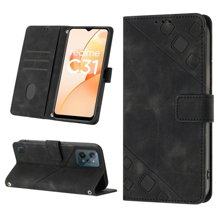 For Realme C31 4G Skin-feel Embossed Leather Phone Case