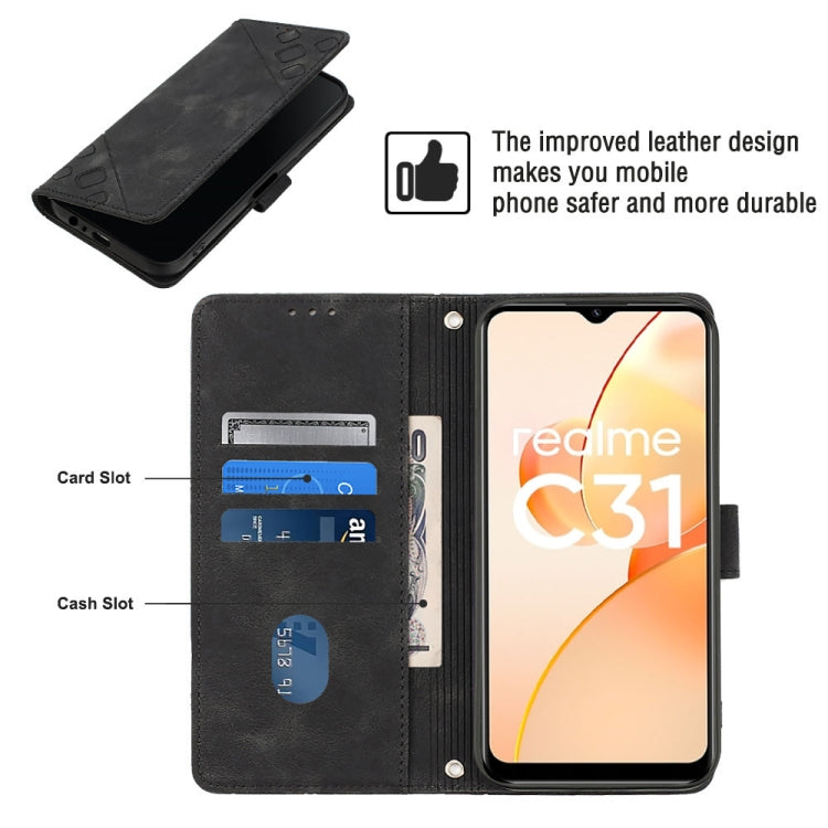 For Realme C31 4G Skin-feel Embossed Leather Phone Case