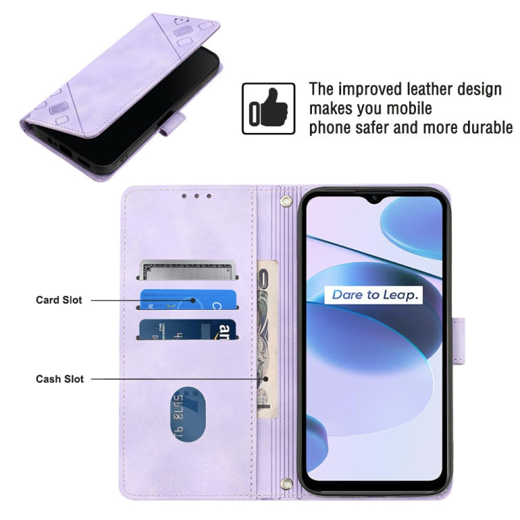 For Realme C35 Skin-feel Embossed Leather Phone Case