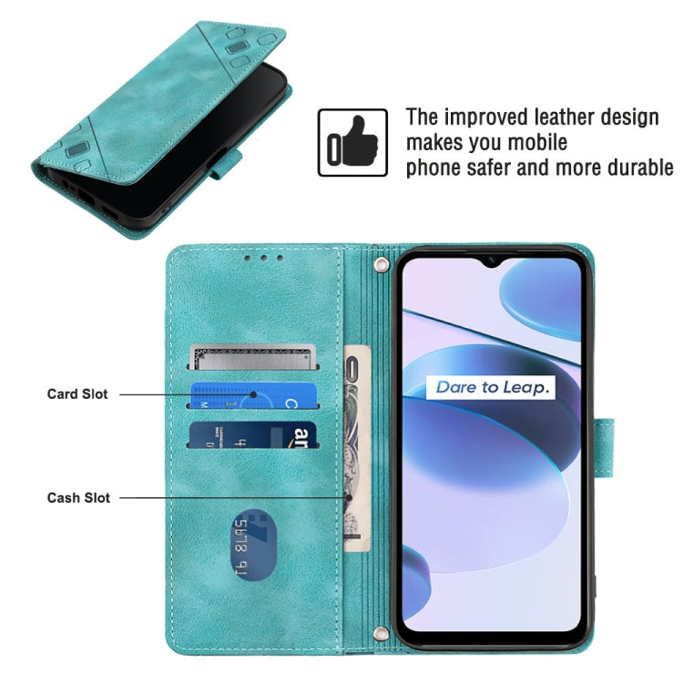 For Realme C35 Skin-feel Embossed Leather Phone Case