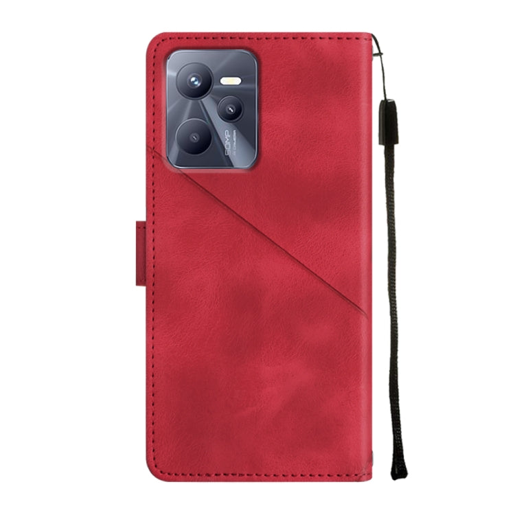 For Realme C35 Skin-feel Embossed Leather Phone Case