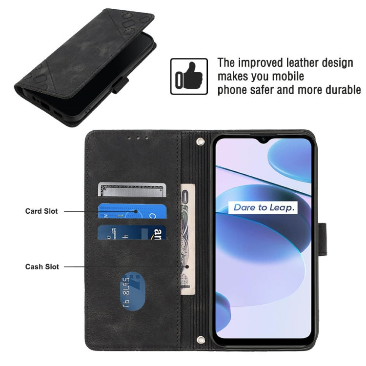 For Realme C35 Skin-feel Embossed Leather Phone Case