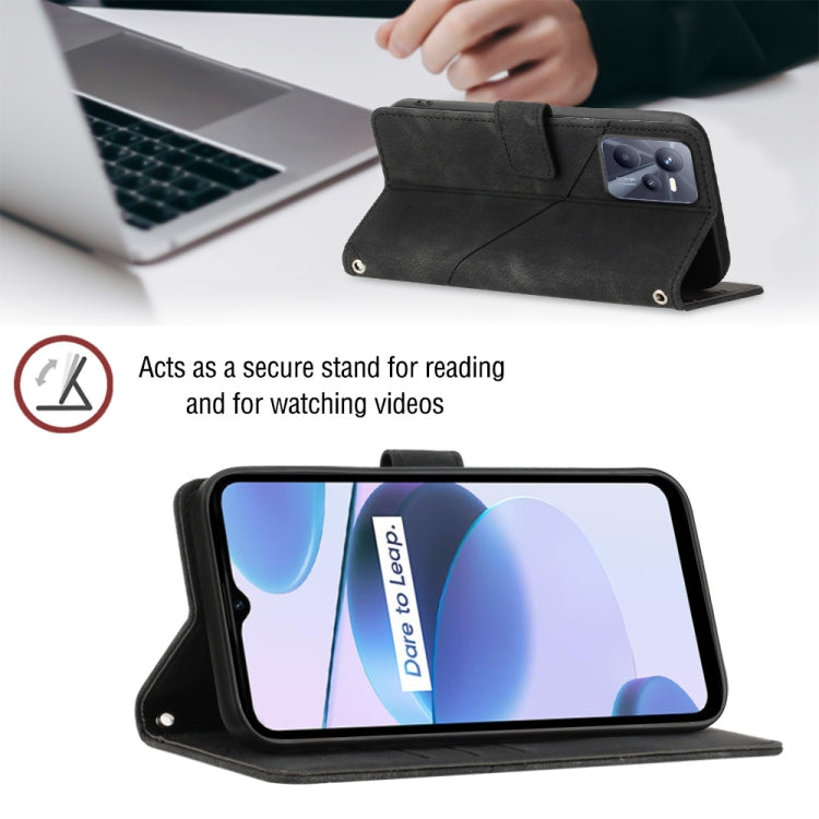 For Realme C35 Skin-feel Embossed Leather Phone Case