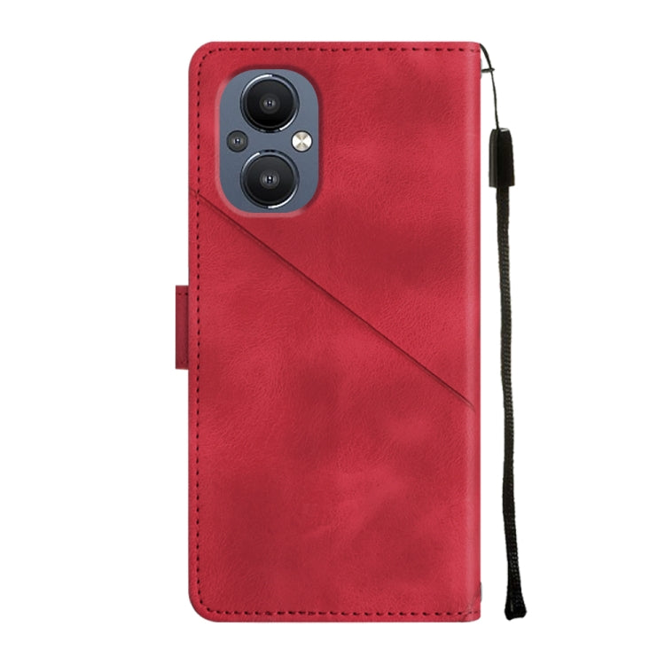 Skin-feel Embossed Leather Phone Case For OnePlus Nord N20 5G / OPPO Reno7 Z 5G / F21 Pro 5G Indian / Reno7 Lite 5G / Reno8 Lite 5G