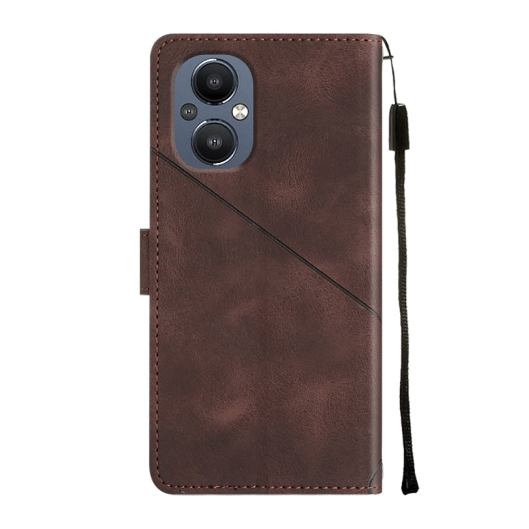 Skin-feel Embossed Leather Phone Case For OnePlus Nord N20 5G / OPPO Reno7 Z 5G / F21 Pro 5G Indian / Reno7 Lite 5G / Reno8 Lite 5G