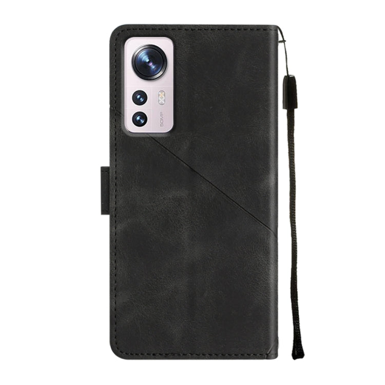 For Xiaomi 12 Pro Skin-feel Embossed Leather Phone Case