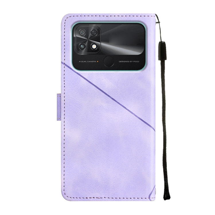 For Xiaomi Poco C40 Skin-feel Embossed Leather Phone Case