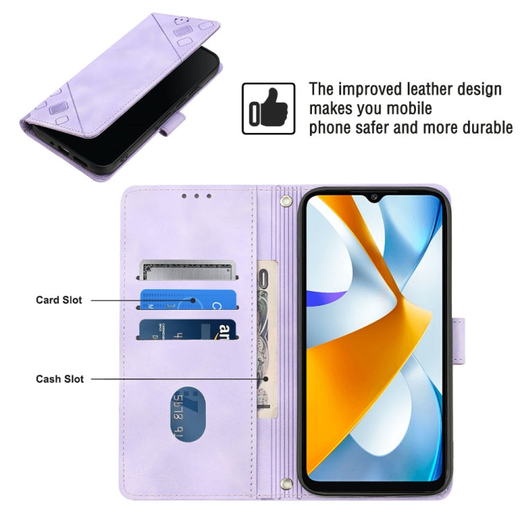 For Xiaomi Poco C40 Skin-feel Embossed Leather Phone Case