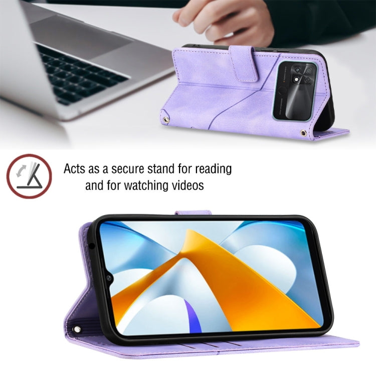 For Xiaomi Poco C40 Skin-feel Embossed Leather Phone Case