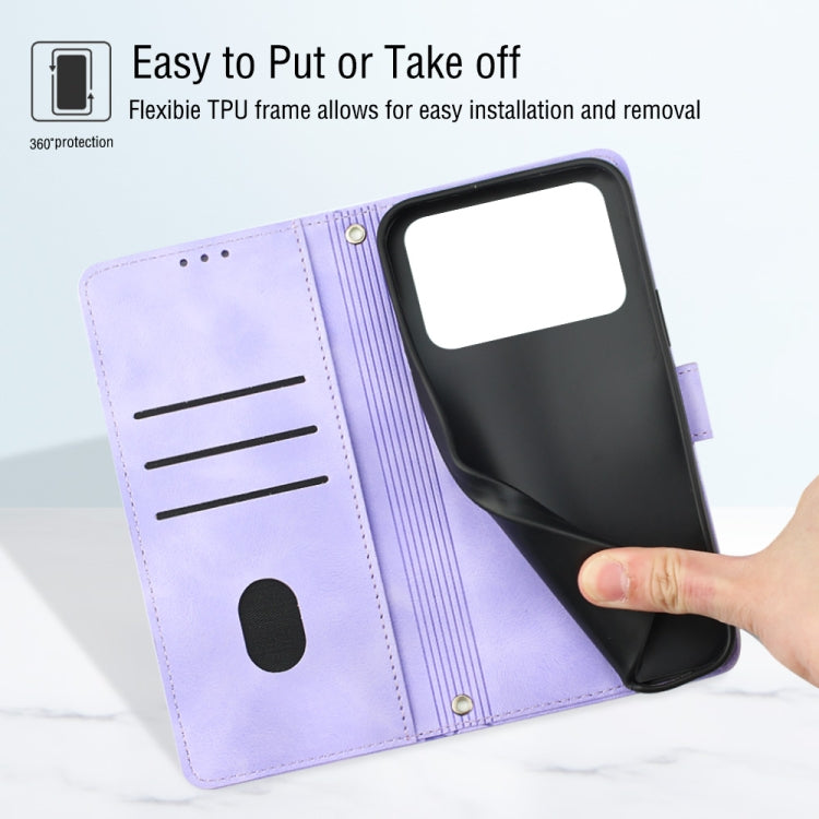 For Xiaomi Poco C40 Skin-feel Embossed Leather Phone Case