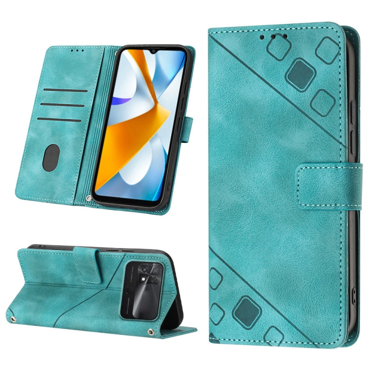 For Xiaomi Poco C40 Skin-feel Embossed Leather Phone Case