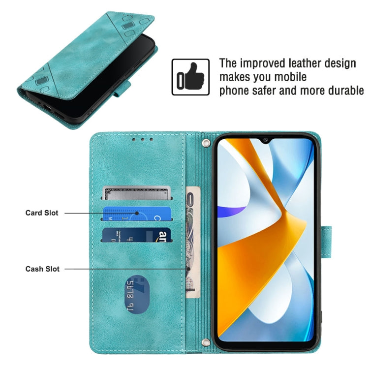 For Xiaomi Poco C40 Skin-feel Embossed Leather Phone Case