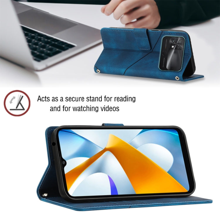 For Xiaomi Poco C40 Skin-feel Embossed Leather Phone Case