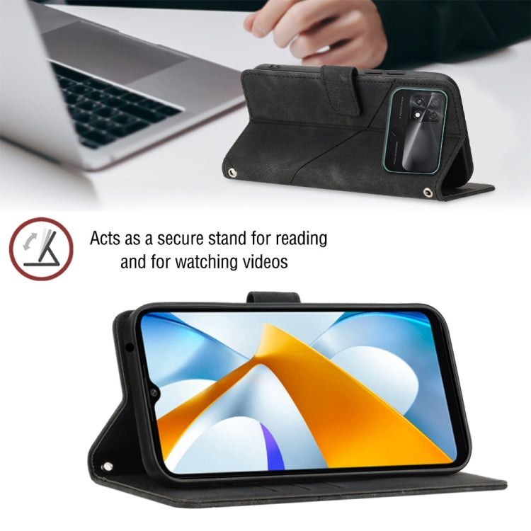 For Xiaomi Poco C40 Skin-feel Embossed Leather Phone Case