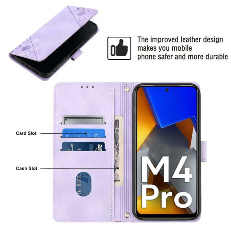 For Xiaomi Poco M4 Pro 4G Skin-feel Embossed Leather Phone Case