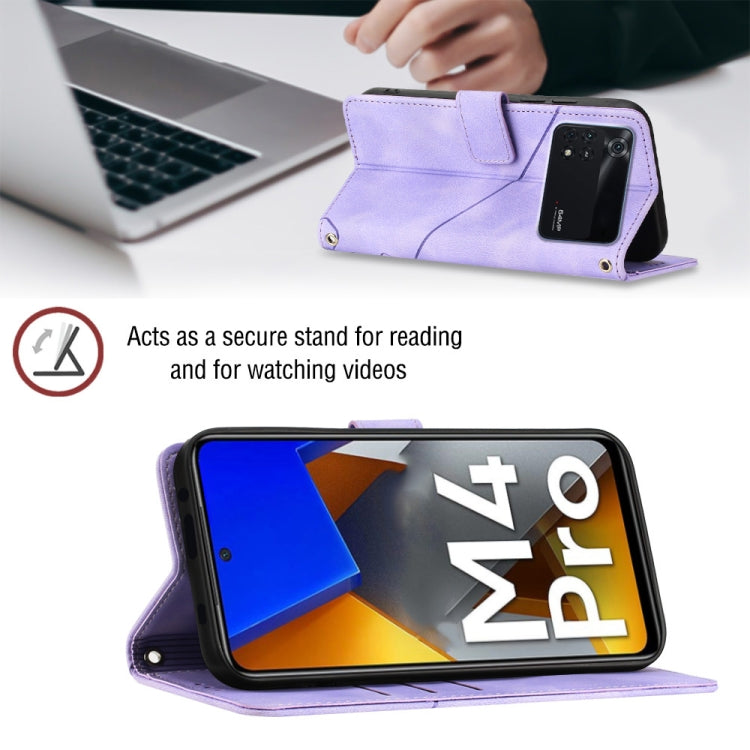 For Xiaomi Poco M4 Pro 4G Skin-feel Embossed Leather Phone Case