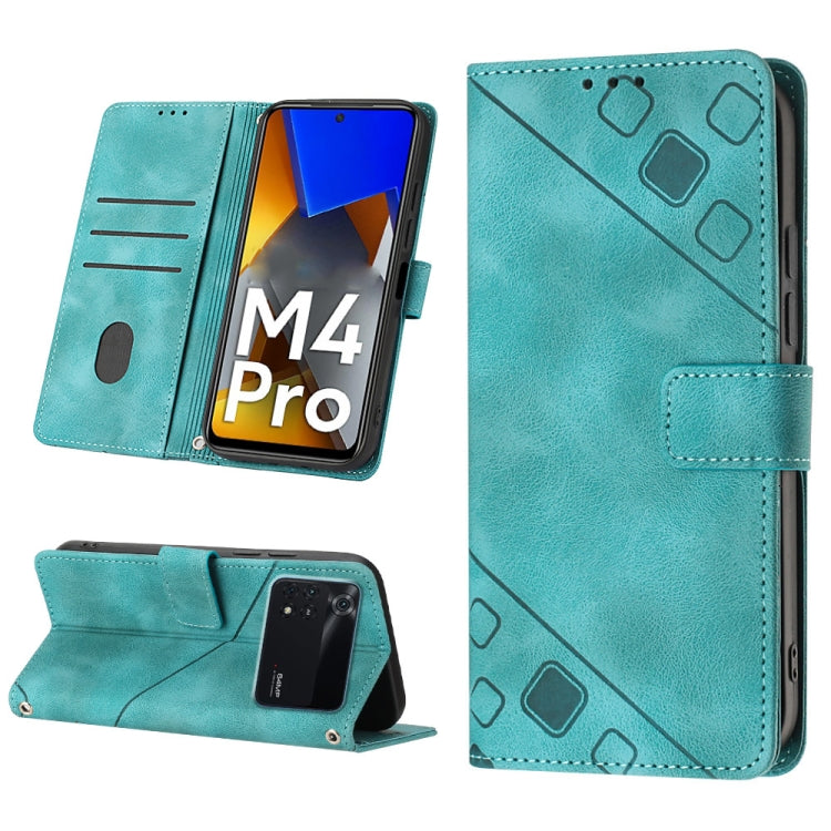 For Xiaomi Poco M4 Pro 4G Skin-feel Embossed Leather Phone Case