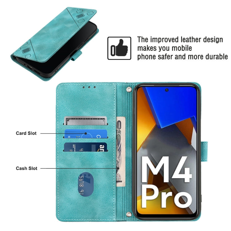 For Xiaomi Poco M4 Pro 4G Skin-feel Embossed Leather Phone Case