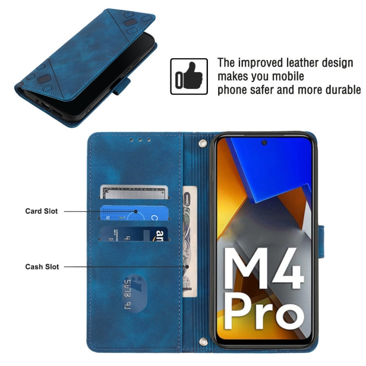 For Xiaomi Poco M4 Pro 4G Skin-feel Embossed Leather Phone Case