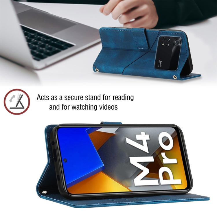 For Xiaomi Poco M4 Pro 4G Skin-feel Embossed Leather Phone Case