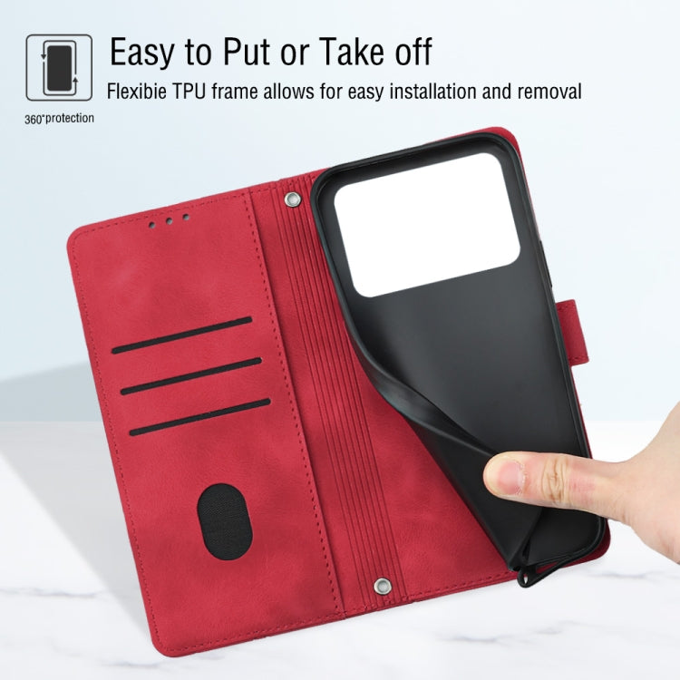 For Xiaomi Poco M4 Pro 4G Skin-feel Embossed Leather Phone Case